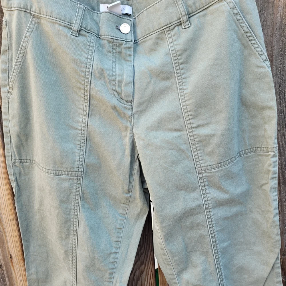 White House Black Market Green Ankle Cropped Pants SZ 6 - Picture 8 of 16